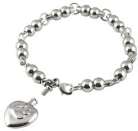pet ashes heart and pawprint bracelet