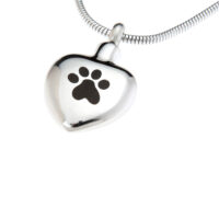 pet ashes heart with paw print