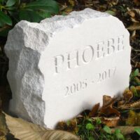 Limestone Boulder Pet Memorial for Phoebe in The Garden