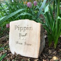 Sandstone Pet Memorial Boulder for the Garden for Pippin