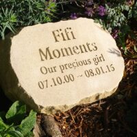 Sandstone Pet Memorial Plaque for Fifi Moments in the Garden