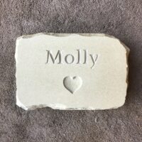 Sandstone Pet Memorial Tablet for Molly with Heart Motif